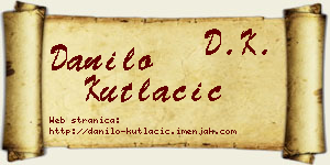 Danilo Kutlačić vizit kartica